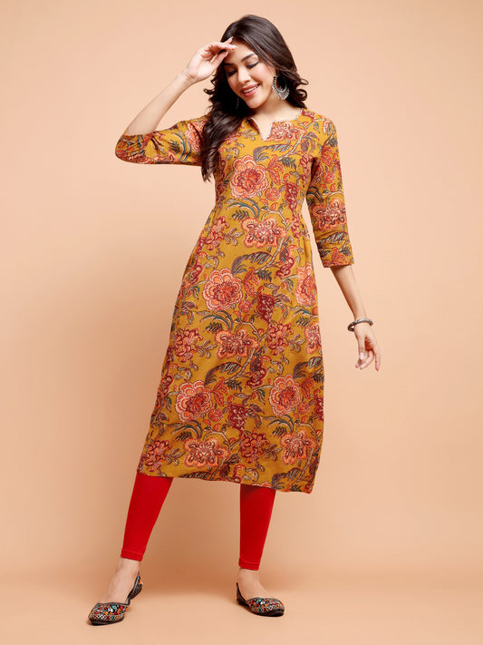 ALANKARI Floral Printed Pure Cotton Kurta