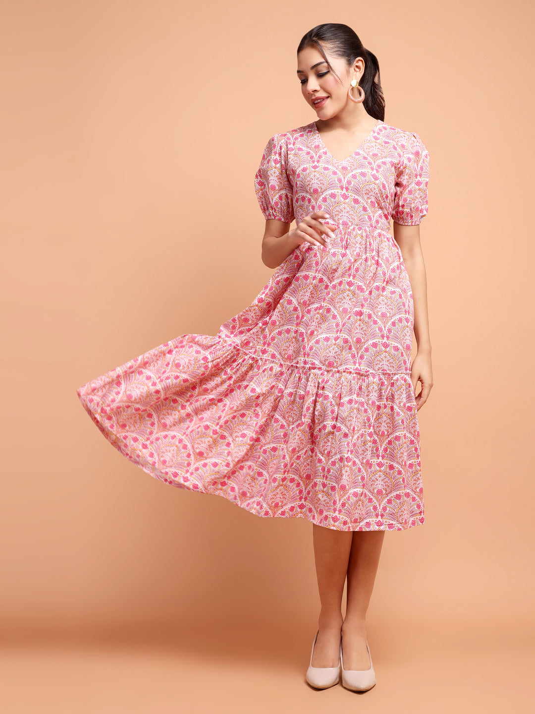 Sanghaneri Summer Dress with baloon sleeve