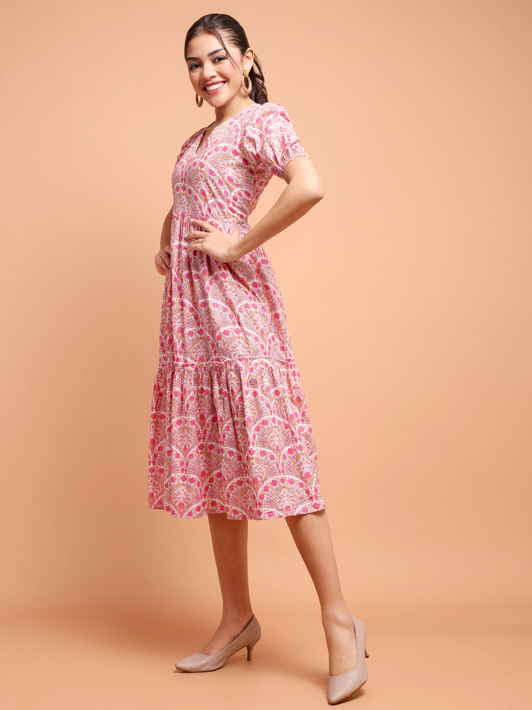 Sanghaneri Summer Dress with baloon sleeve