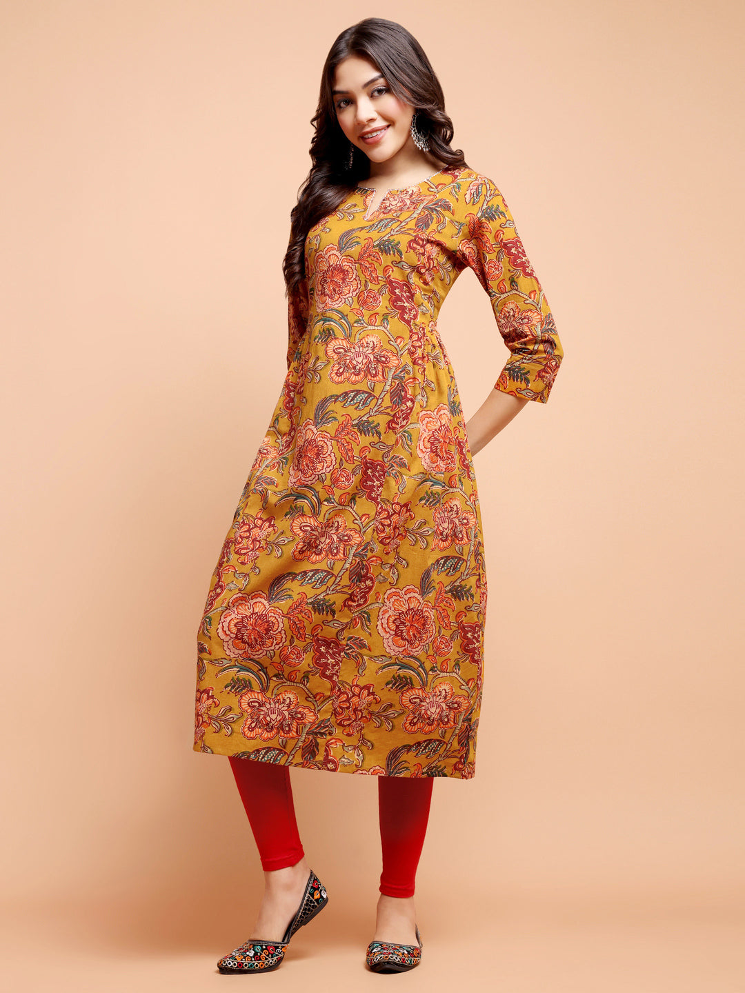 ALANKARI Floral Printed Pure Cotton Kurta