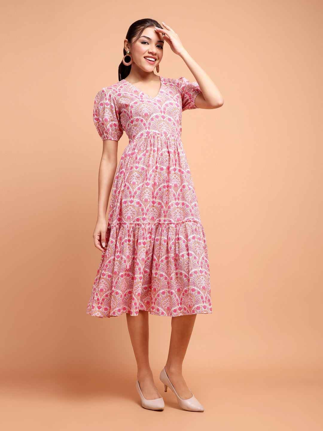 Sanghaneri Summer Dress with baloon sleeve