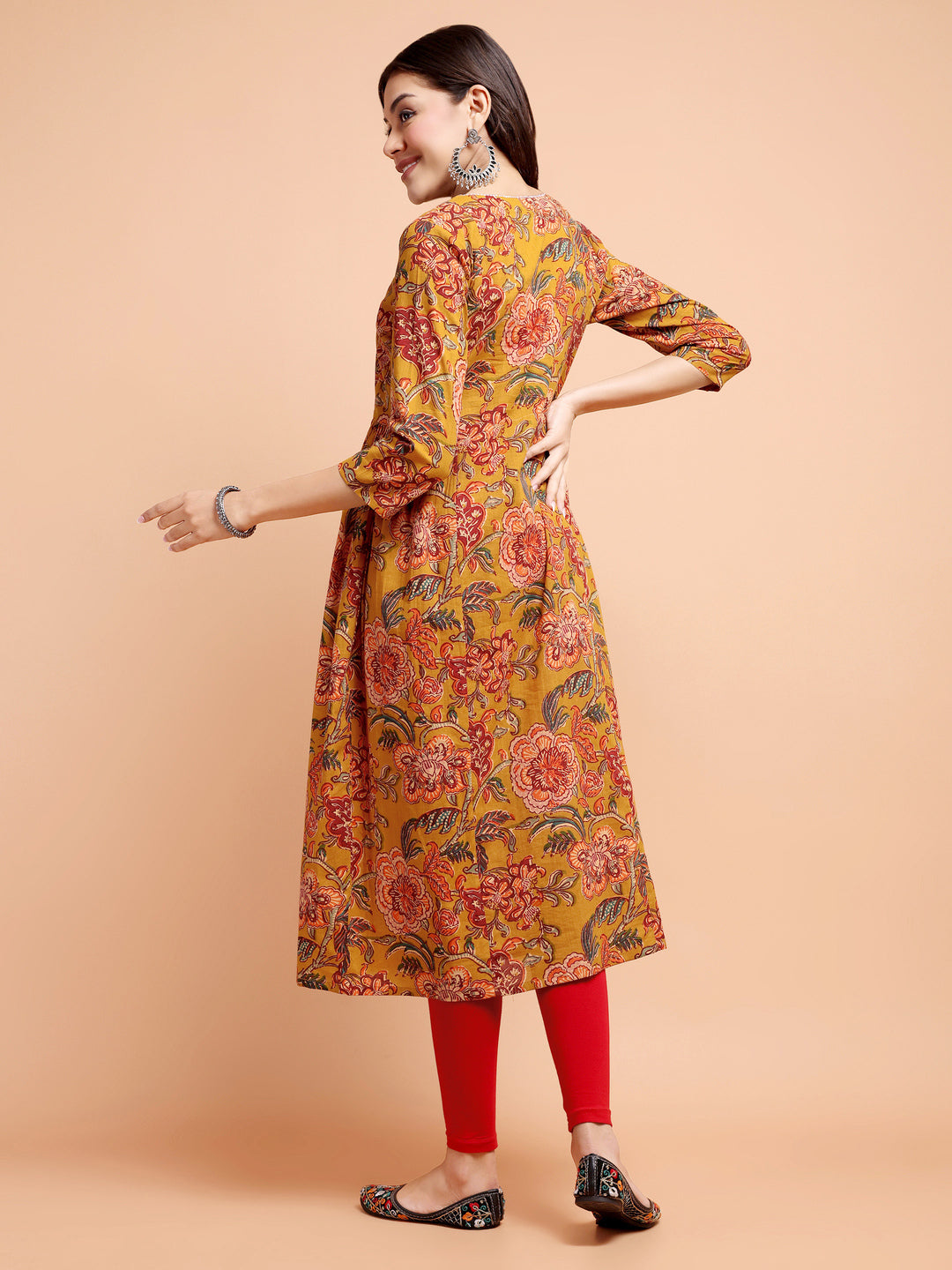 ALANKARI Floral Printed Pure Cotton Kurta