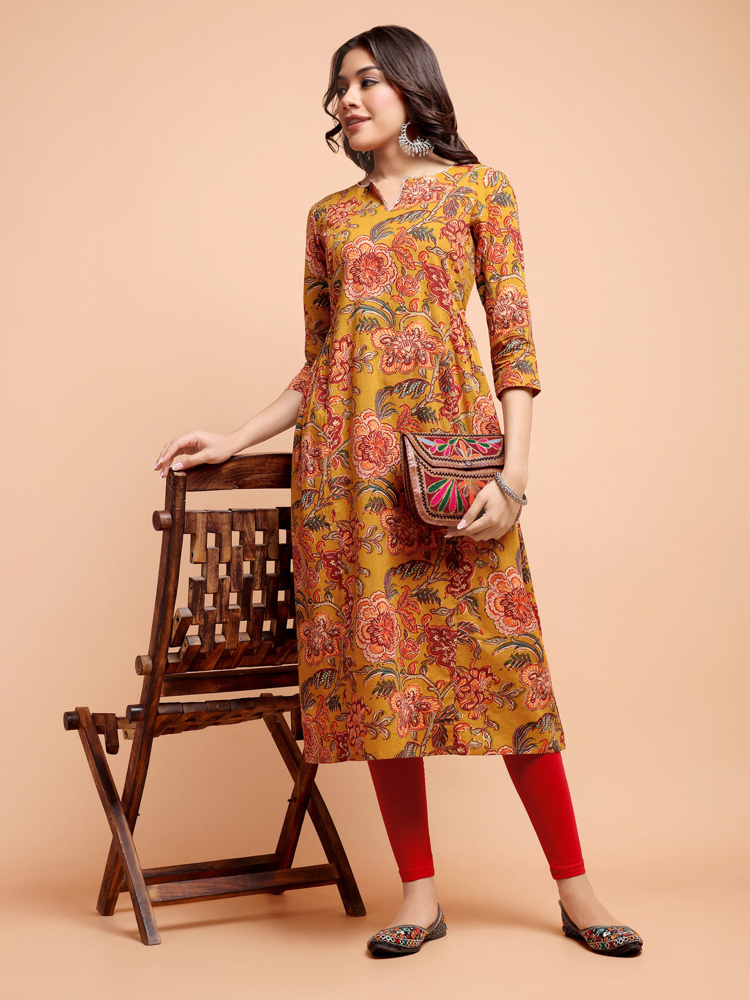 ALANKARI Floral Printed Pure Cotton Kurta